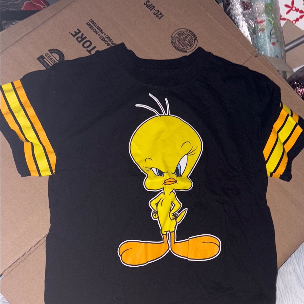 Warner Bros. Tweety Black and Yellow Kids Tee